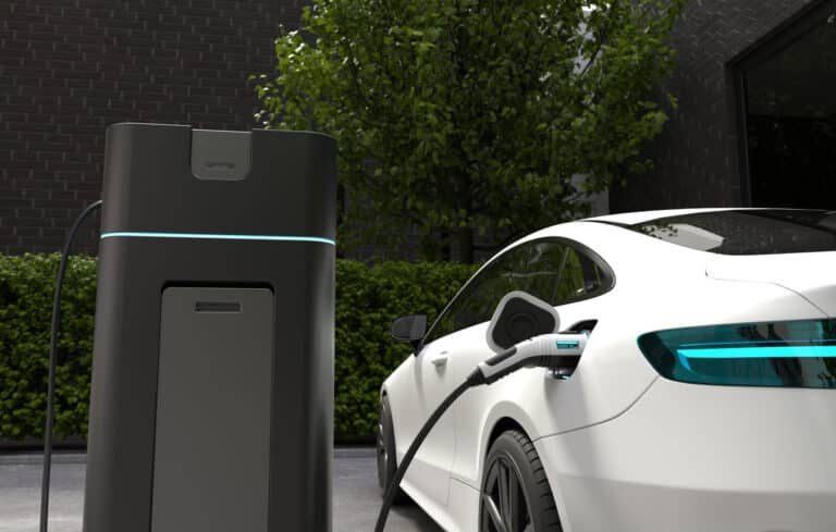posto com carregador elétrico.